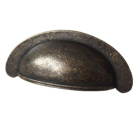 2 3/4" C-C Cup Drawer Pull Vintage Look Dark Antique Bronze Cabinet Handles Dresser Pulls Handle Kitchen Door Knob Hardware 2.75" 70 mm Centers (Cup Pull- 2.75" (70 mm) Centers)