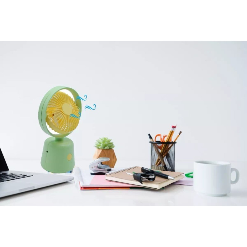Delaida Ventilador De Mano Recargable Base Mesa Escritorio Portátil