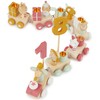 Bieco Wooden Birthday Train Berry Look 0-99 Years Wooden Number Train 31 Pieces, Length Approximately 48 cm Candles Children’s Birthday Train Wooden