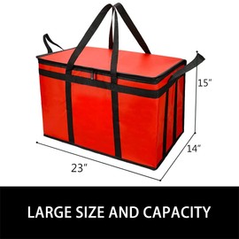 Bodaon Bodaon 2-Pack Insulated Food Delivery Bag for Hot/Cold Meal, XXX-Large Cooler Bags, Pizza Delivery Bag for Uber Eats, Insulated Grocey Thermal Bag, Red