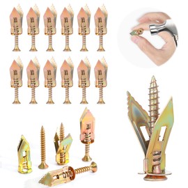 TIESOME 80PCS Self Drilling Drywall Anchors Screws, Metal Dry Wall Anchor Screw Set No Drill or Holes in Wall Expansion Fixings for Plaster Board Wall Fixing (40 Anchors + 40 Screws)