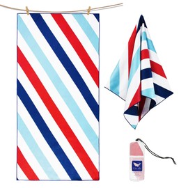 Whale Flotilla Microfiber Oversized Beach Towel, Quick Dry Beach Towel Sand Free Cooling Travel Camp Pool Towel Set, Super Absorbent and Portable, Navy, 90x180 CM