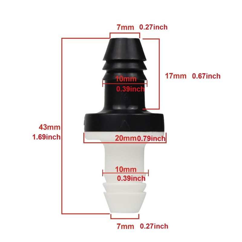 BBTUS 3/8" 10mm Inline vacuum Barbed Check Valve,1Pcs/ 2Pcs /5Pcs
