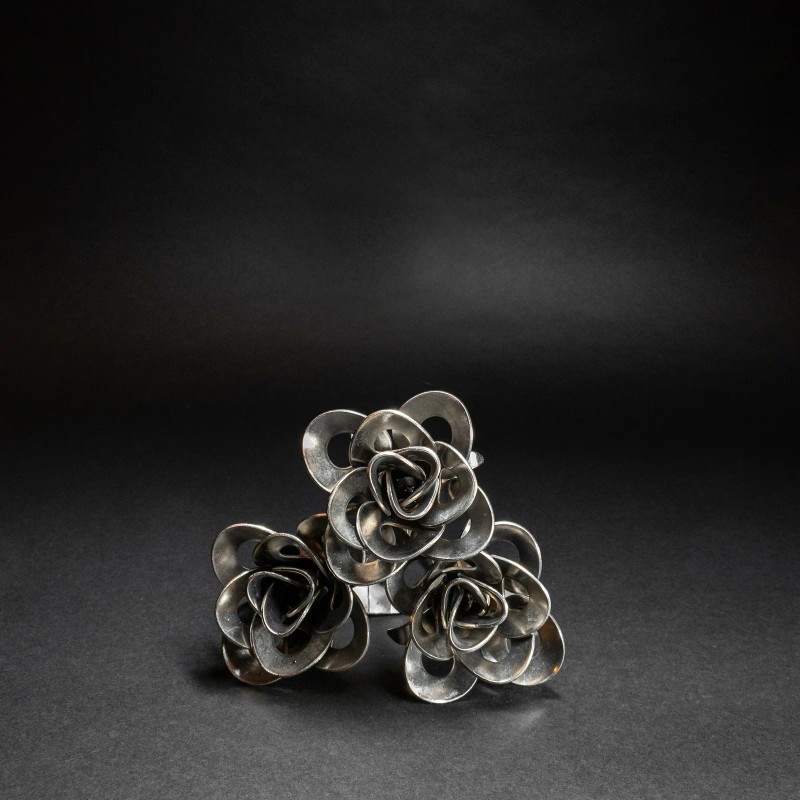 Metal Relic 3 Forever Roses, Three Welded Roses, Metal Roses,