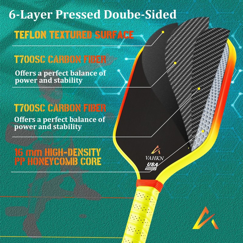 VAHKN Pickleball Paddles - T700 Carbon Fiber Pickleball Paddle -