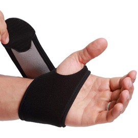 Neotech Care Wrist Band (1 Unit) - Elastic & Breathable Fabric - Adjustable Compression Strap - Men, Women, Right or Left - Support Wrap for Protection or Sports - Black Color (Size M)