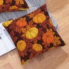 Orange Yellow Pumpkins Throw Pillow Covers Autumn Maple Leaves Thanksgiving