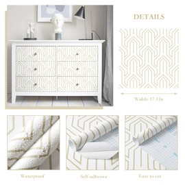 Ismoon Beige Peel and Stick Wallpaper Boho Contact Paper 17.3"x78.7" Modern Wall Paper Neutral Geometric Removable Self Adhesive Wallpapers for Bedroom Bathroom Cabinets Waterpoof Decor Vinyl