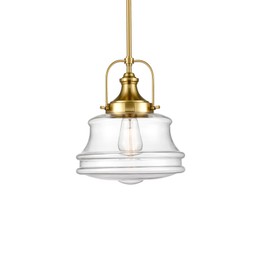 DEYNITE Modern Schoolhouse Pendant Light Fixtures Brass Hanging Light for Kitchen Island
