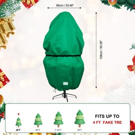 Christmas Tree Storage Bag,Xmas Tree Bag with Durable Drawstring & Zippers,Christmas Tree Transport Case for up to 4FT Christmas Trees