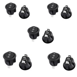 Huahuiyuan Rocker Switch On/Off Round AC 10A/250V 15A/125V 3 Terminals SPDT On/Off/On 10pcs