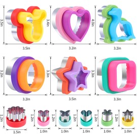 Uncrustable Sandwich Cutter, 12 Pcs Sandwich Cutter and Sealer Set, DIY Cookie Cutters Vegetable Cutter Shapes for Kids, Ideal for School Lunch Boxes and Bento Boxes Boys Girls