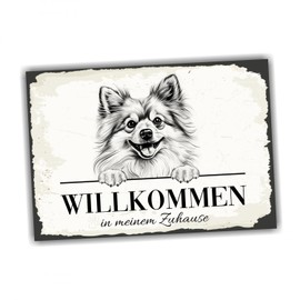 siviwonder Dog Sign Welcome Home Pomeranian Pom Pomeranian Pomeranian No.2 Dog Sign Saying Door Sign Warning Sign