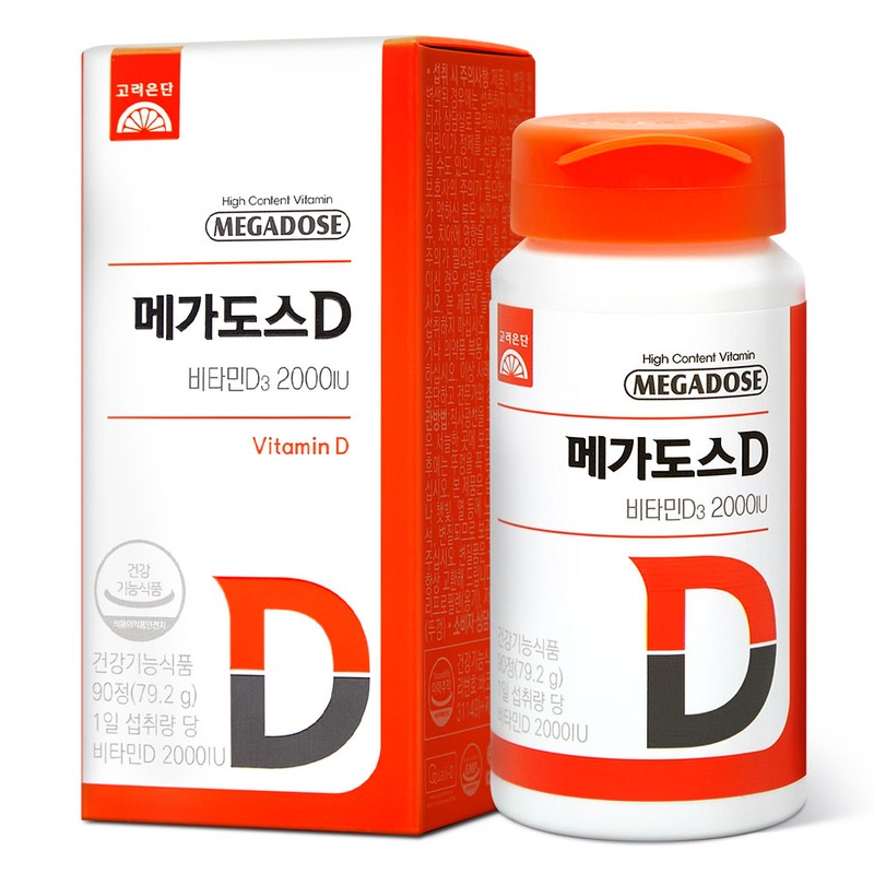 고려은단 메가도스D 비타민, 90정, 1개 Korea Eundan Mega Dose D
