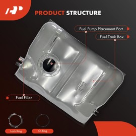 A-Premium Fuel Tank with Lock Ring & O-Ring Compatible with Jeep YJ Series Wrangler 1987 1988 1989 1990, 4.2L, Gas, Replace# CJ1D, 83502960