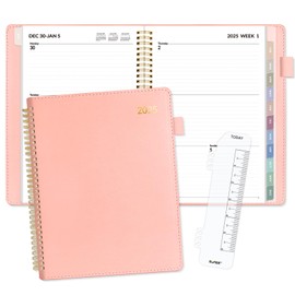 SUNEE 2025 Weekly & Monthly Planner 9"x11.2"- 12 Month (January 2025 - December 2025), Vegan Leather Cover, Pocket, Bookmark, Notes, Monthly Tab