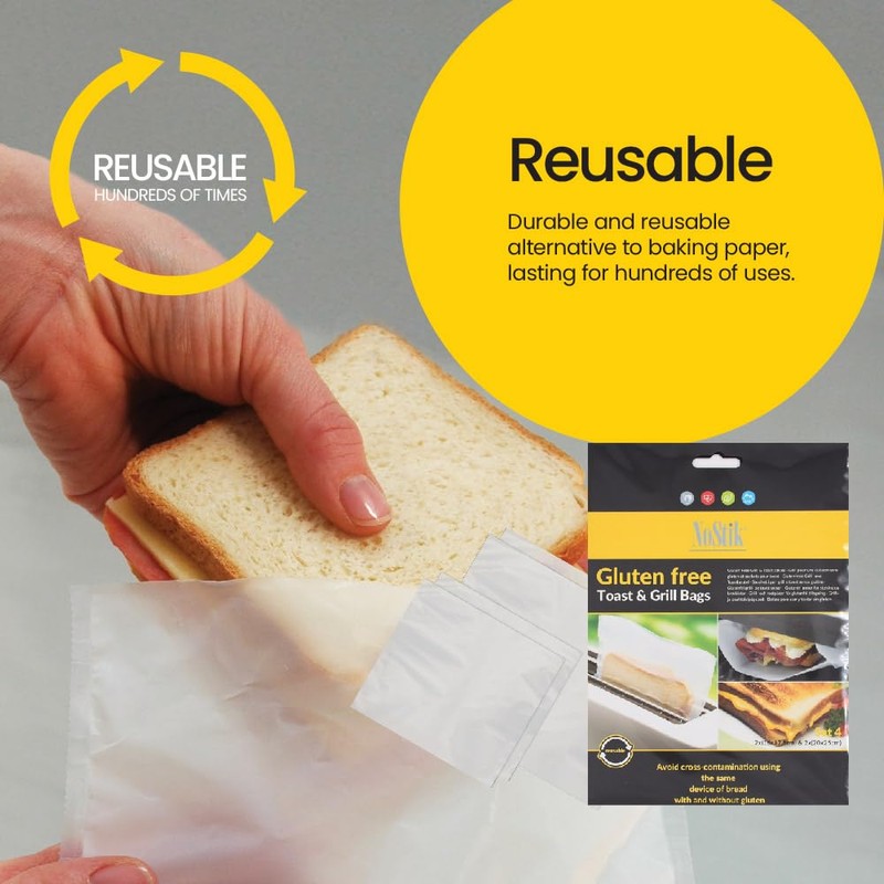 4pc Nostik Reusable 17.5/25cm Gluten-Free Grill & Toast Bag Set