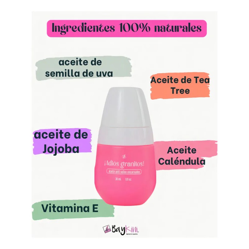 Aceite Anti Vellos Encarnados Baykini 100% Natural