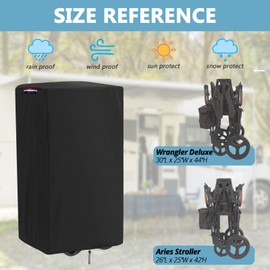 Wagon Cover Compatible with Jeep Wagon Stroller (Cover Only),Waterproof 420D Cover for Jeep Wagon Deluxe,Aries,Wrangler (30" L x 25" W x 42" H)