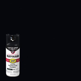 Rust-Oleum 380397 Stops Rust Custom Spray 5-in-1 Spray Paint, 12 oz, Gloss Ink Black