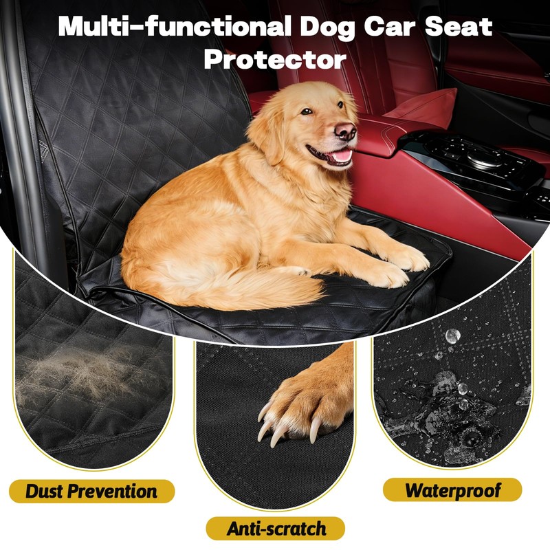 2-Pack Waterproof Front Seat Cover for Dogs with Side Flaps