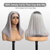 Grey Bob Wigs Human Hair 13x4 Lace Front Wigs Glueless