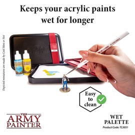 The Army Painter Wet Palette, An Acrylic Paint Palette For Acrylic Paints Set Inlcuding 50 Hydro Sheets, 2 Hydro Foams And Storage For Miniature Paint Brushes For Warhammer 40k and Dungeons Dragons