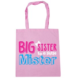 Hippowarehouse Big Sister to a Little Mister Tote Shopping Gym Beach Bag 42cm x38cm, 10 litres
