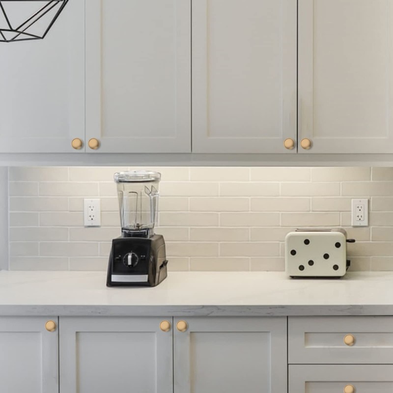 Amerdeco 10 Pack 1-1/4 inch Kitchen Cabinet Knobs Champagne Bronze