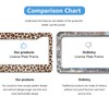 Leopard Print License Plate Frames 2 Pack Aluminum Easy Installation