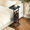 HOOBRO C Shaped End Table with Storage Bag, 28.3" Tall