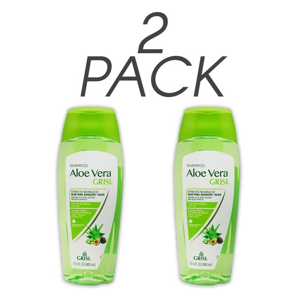 Grisi Aloe Vera Hydrating Shampoo. Natural & Paraben Free. 13.5 fl.oz. Pack of 2