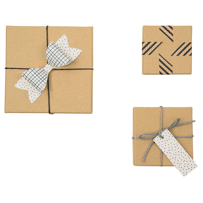 folia 3110 Cardboard Boxes in Natural Design, Pack of 12,