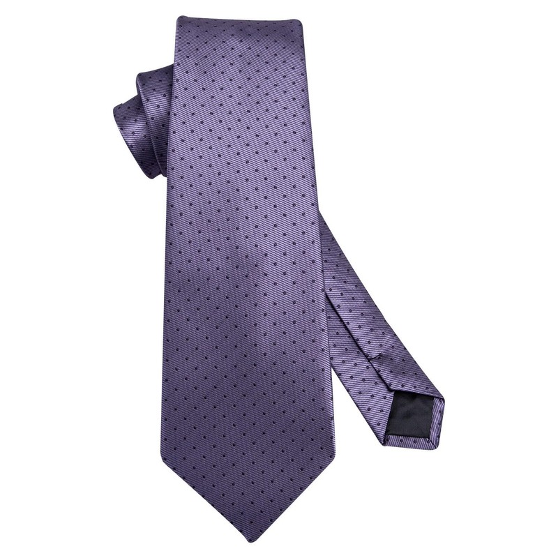 HISDERN Mens Ties Purple Tie and Pocket Square Dark Purple