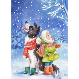 AiYuanzsh Christmas Diamond Painting Kits for Adults, Dog Diamonds Art Paint with Diamonds, 5d Diamond Painting Crystal Rhinestone Diamond Cross Stitch DIY 5D Round Full Drill 12x16 Inch