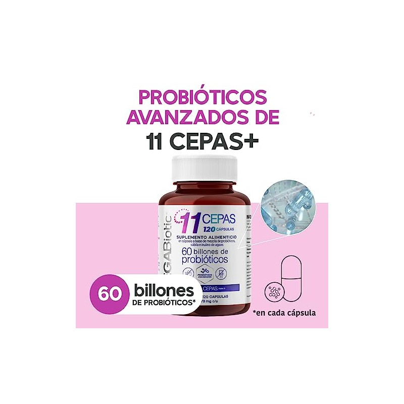 Probiticos 60 Billones y 11 Cepas e Inulina de Agave