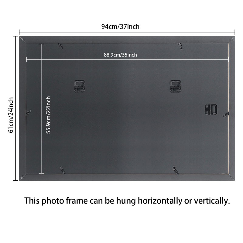 XYFBYSH 22x35 Picture Frame Solid Wood Black, Display 20"x33" (With