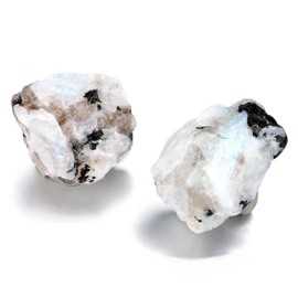 JOVIVI Moonstone,2pc 1.57"-2.17" Large Raw Moonstone Crystals Stones,Natural Healing Crystals Gemstones Rock Rough Stone for Crystal Lovers Reiki Spiritual Gifts