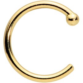20 Gauge 1/4" Body Candy Solid 14k Yellow Gold Small Nose Hoop