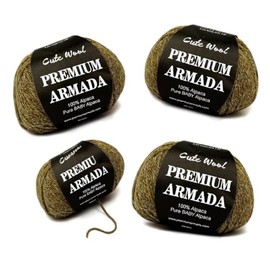 Alpaca Wool for Knitting, 100% Baby Alpaca, Scratch-Free, Super Soft, 200 g Set (4 x 50 g) Soft Knitting Wool Made of Alpaca - Beautiful Knitting and Crochet (Brown)