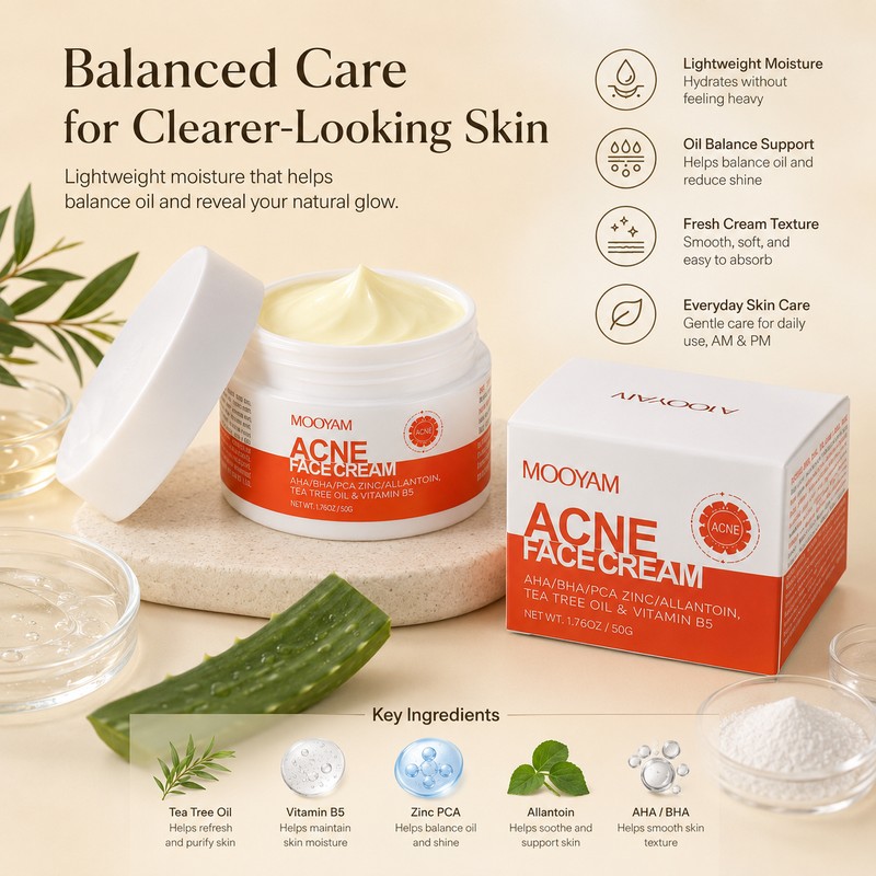 Herbal Face Cream for Blemish-Prone Skin – Oil-Control Moisturizer for