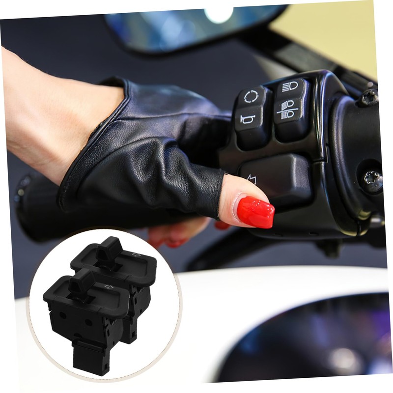 Outanaya 2Pcs Motorcycle Turn Signal Switch Easy Installation Motorbike Handlebar
