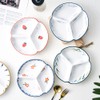 Bicuzat 1 PCS Ceramic Portion Control Plate Divided Plate Dessert