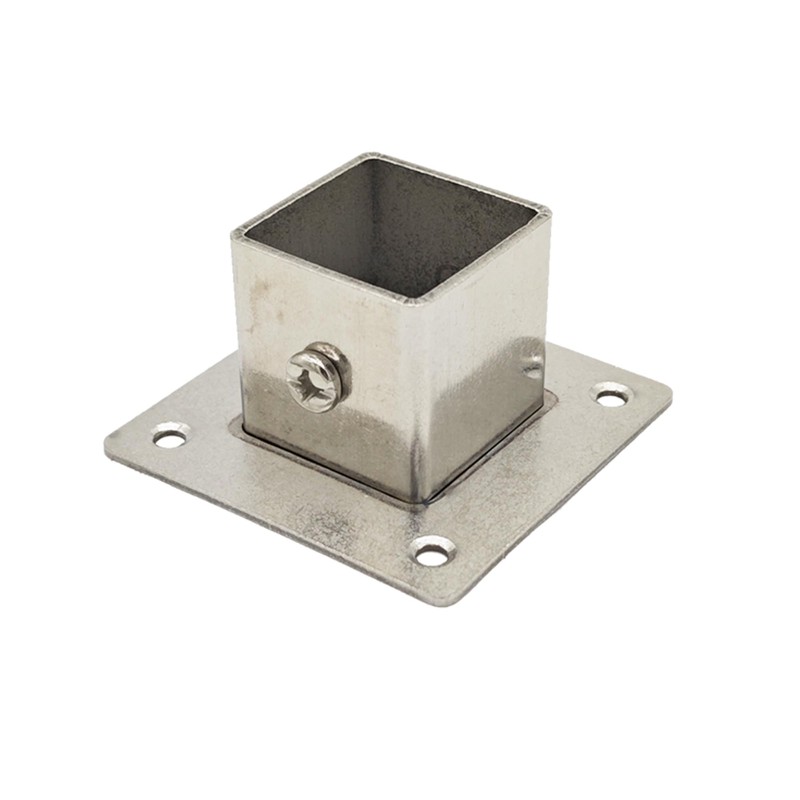 8 PCS 1.18" Square Post Flange Base, 201 Stainless Steel