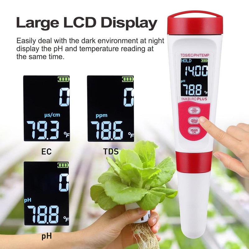 PH Meter, 4 in 1 PH EC TDS Temp Meter