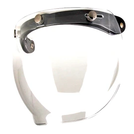 1Storm Universal 3 Snap Button Flip Up Visor Clear Bubble Shield Lens for Retro Vintage Open Face Motorcycle Helmet
