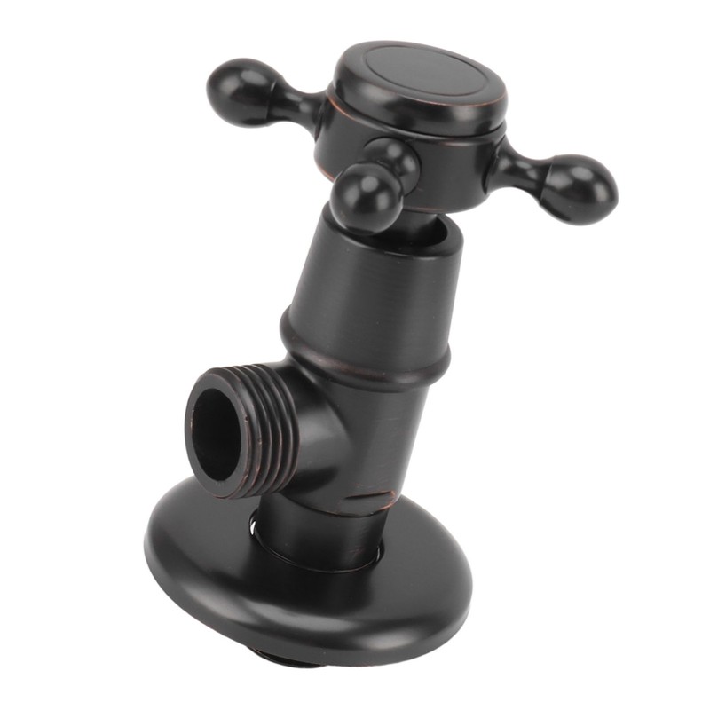 Solid Brass Angle Stop Valve Retro Thickened Cold Hot Triangle