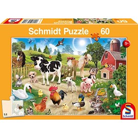 Schmidt Spiele 56369 Animals Animal Club, Farm Animals, 60 Pieces, Children's Puzzle, Colourful