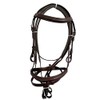 Preto Equestrian Leather Padded Flash Bridle Raised Browband Noseband Premium