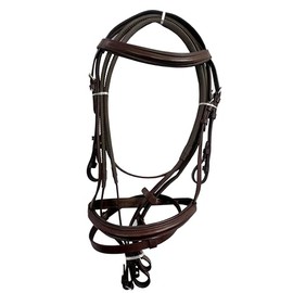 Preto Equestrian Leather Padded Flash Bridle Raised Browband Noseband Premium Quality Grip Rubber Reins Handcrafted Removable Flash Strong Anti slippery Stainless Steel Fittings